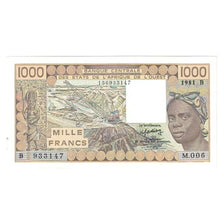 Banknote, West African States, 1000 Francs, 1989, KM:207Bh, UNC(65-70)