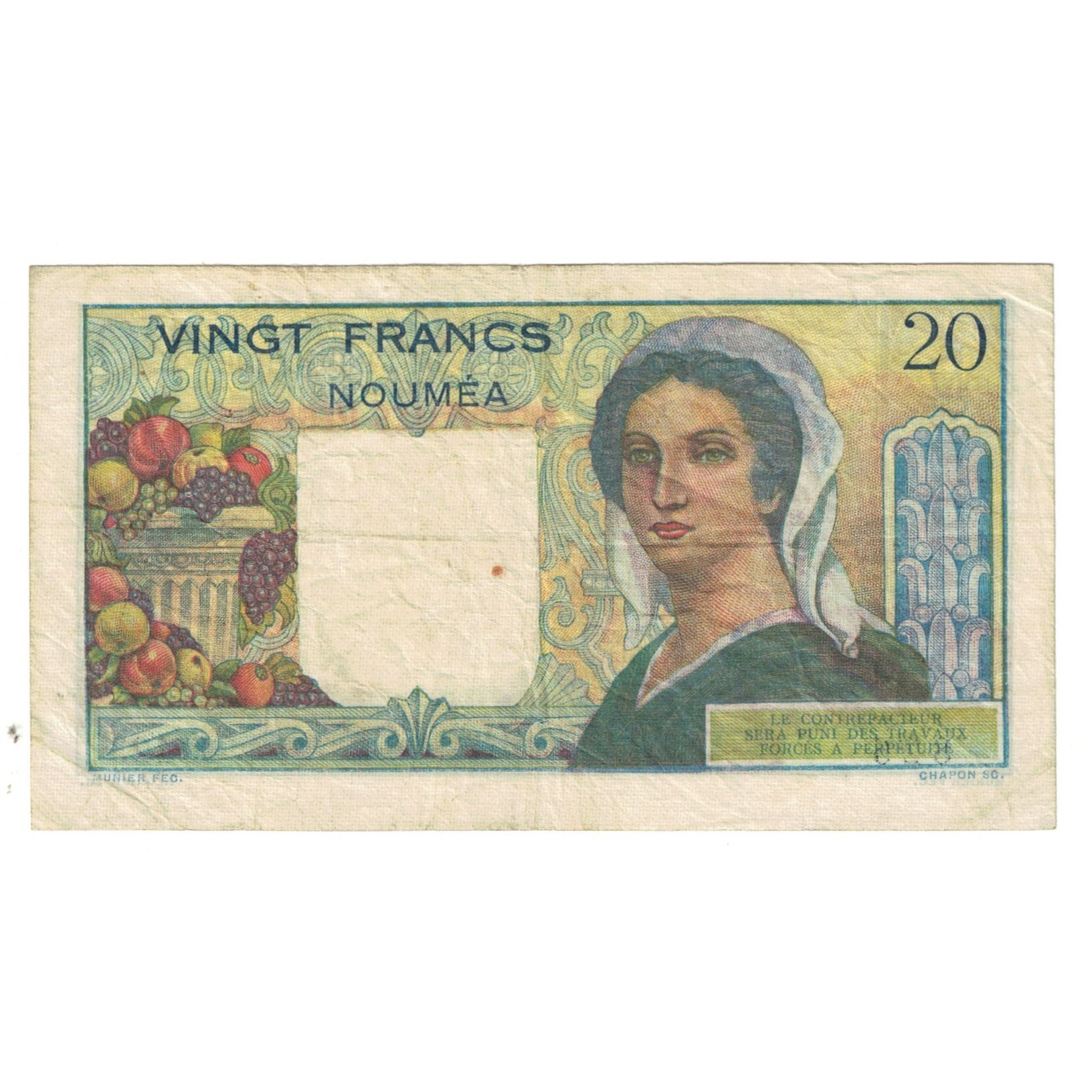 Banknote, New Caledonia, 20 Francs, NOUVELLES HEBRIDES, VF(30-35)