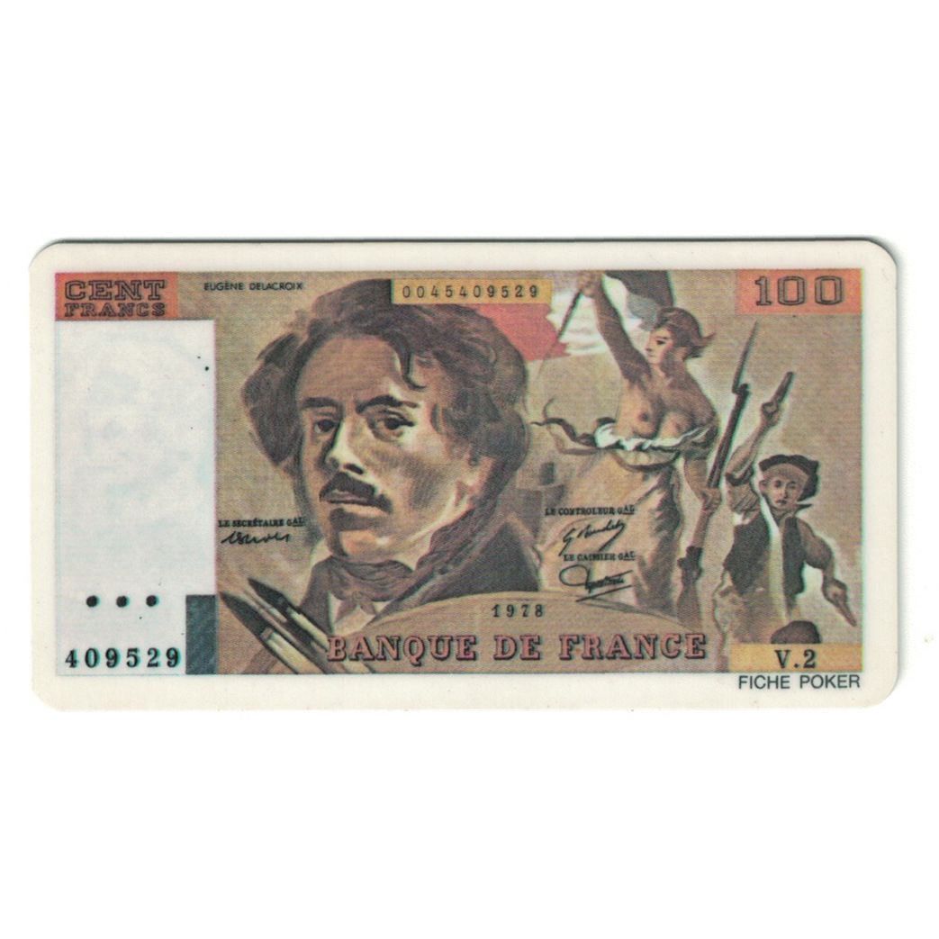 France, 100 Francs, 1978, FICHE POKER, SPL