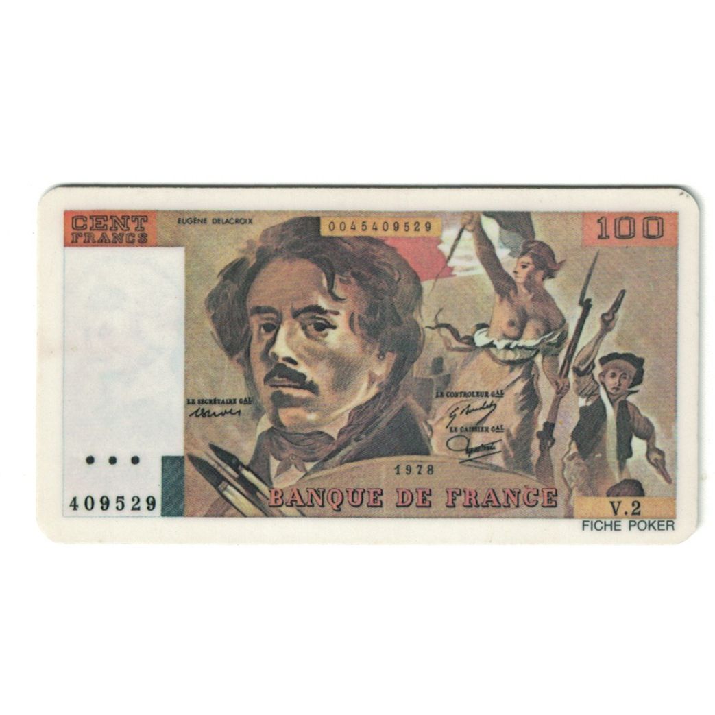 France, 100 Francs, 1978, FICHE POKER, SPL