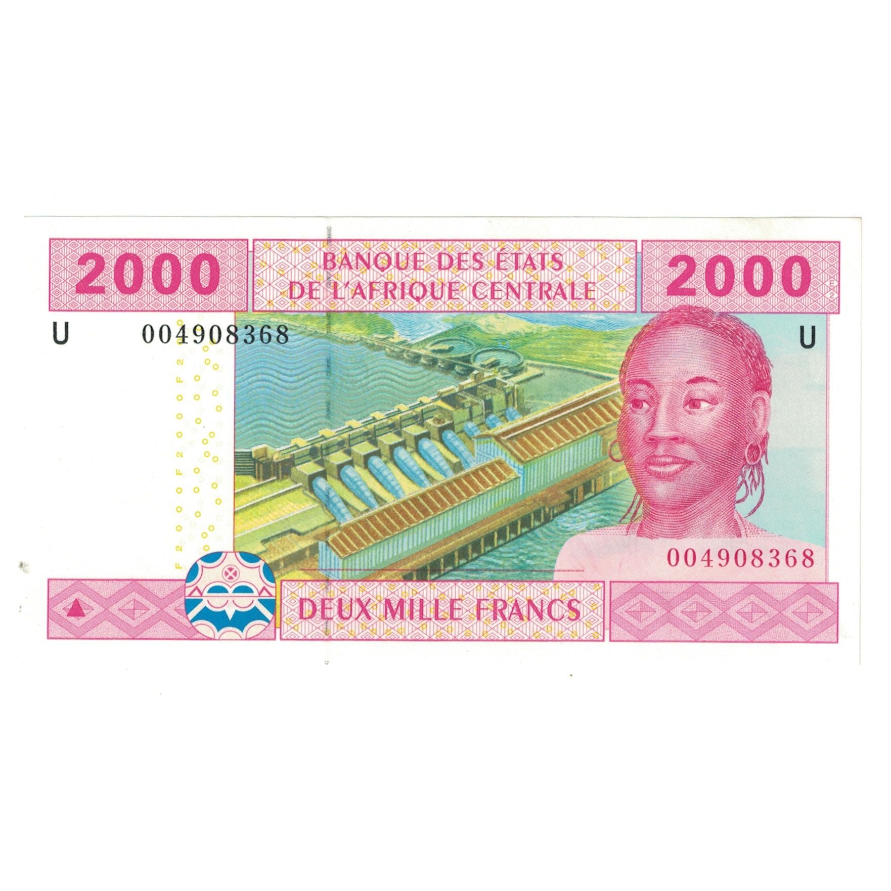 Banknote, Central African States, 2000 Francs, 2002, KM:208U, UNC(65-70)