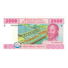 Geldschein, Zentralafrikanische Staaten, 2000 Francs, 2002, KM:208U, UNZ