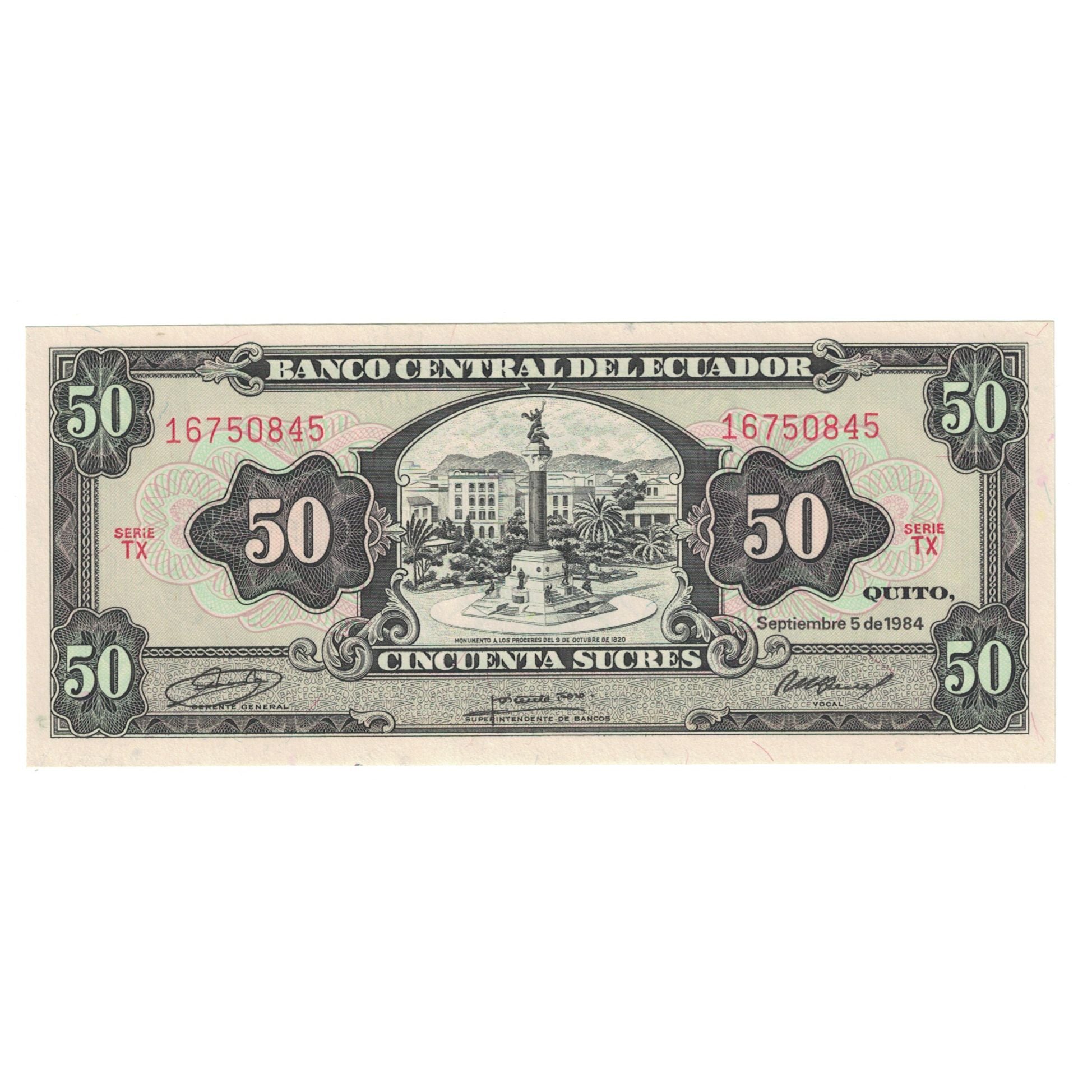 Banknote, Ecuador, 50 Sucres, 1984, 1984-09-05, KM:122a, UNC(65-70)