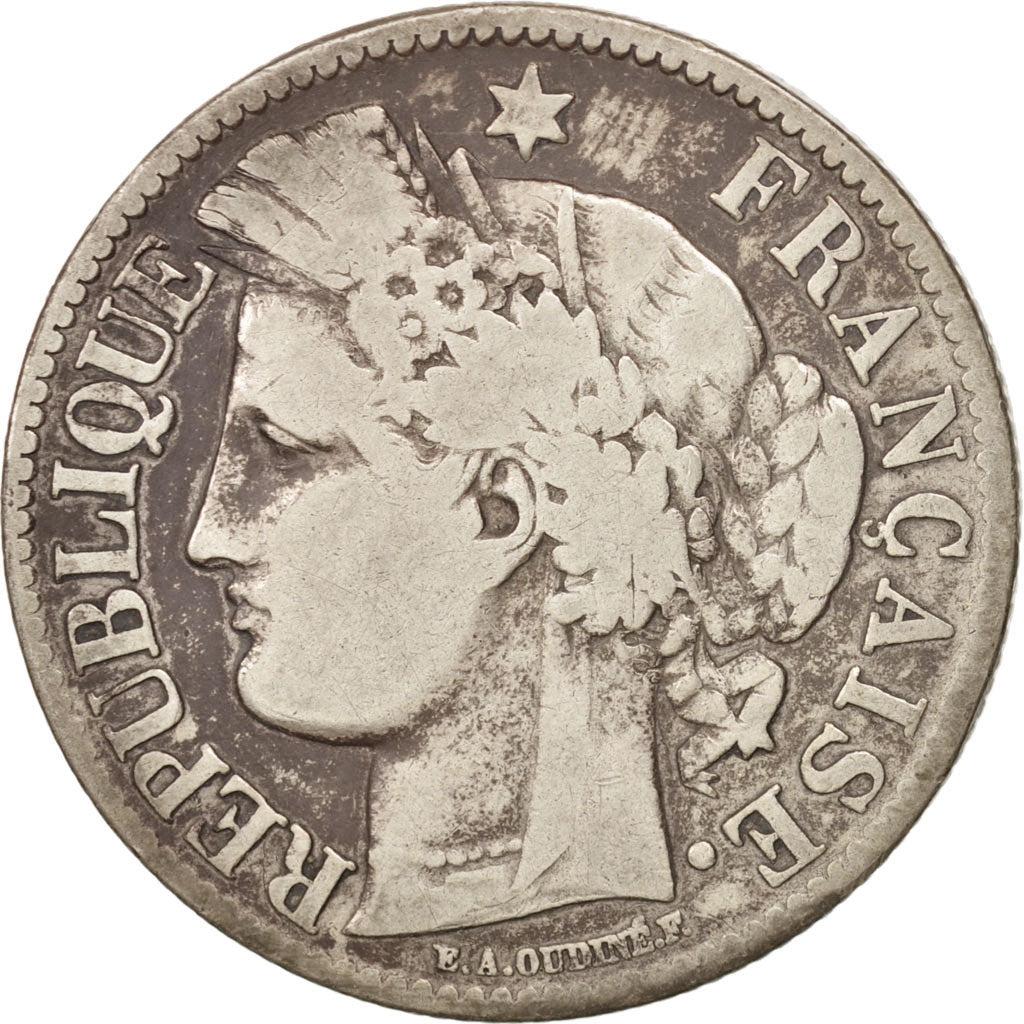 France, Cérès, 2 Francs, 1870, Paris, F(12-15), Silver, KM:817.1