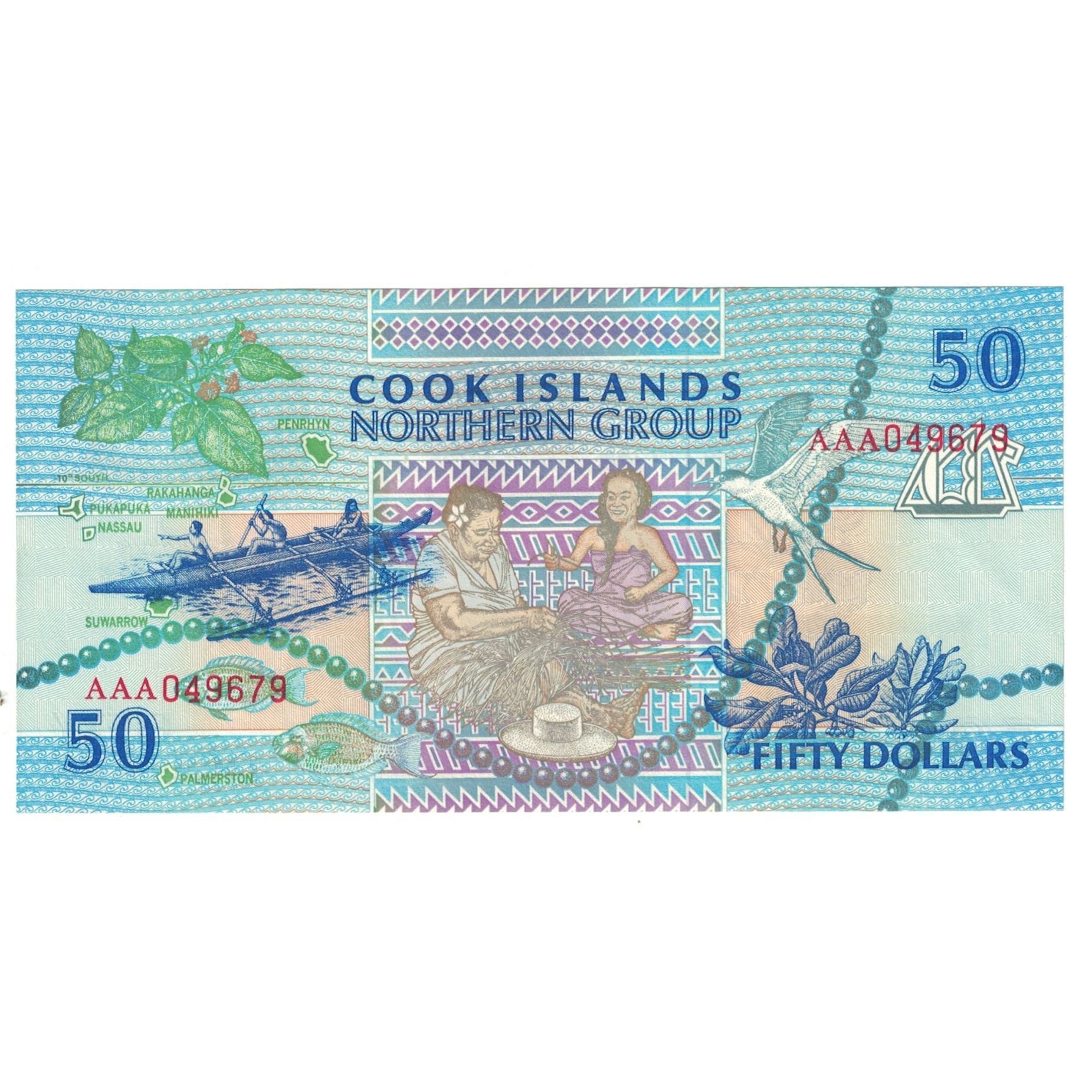 Biljet, Cookeilanden, 50 Dollars, KM:10a, NIEUW