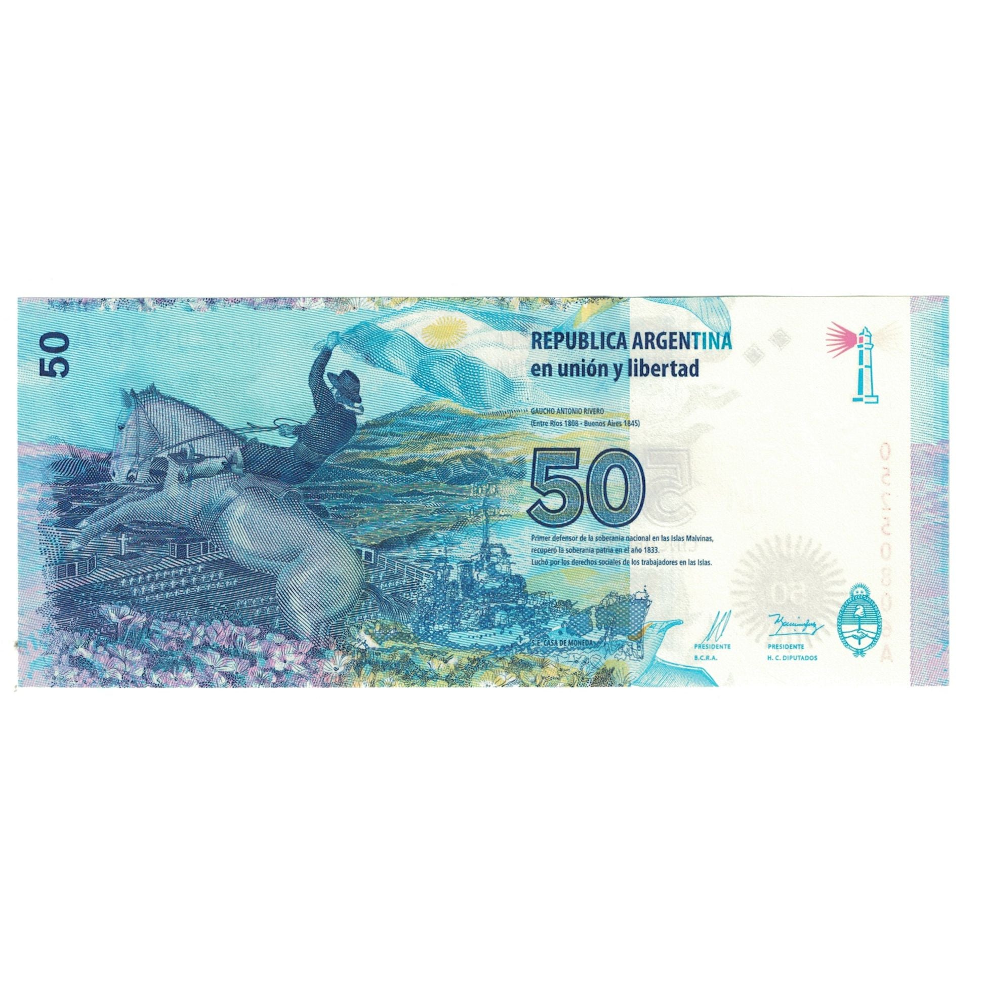 Billete, 50 Pesos, 2015, Argentina, KM:362, UNC