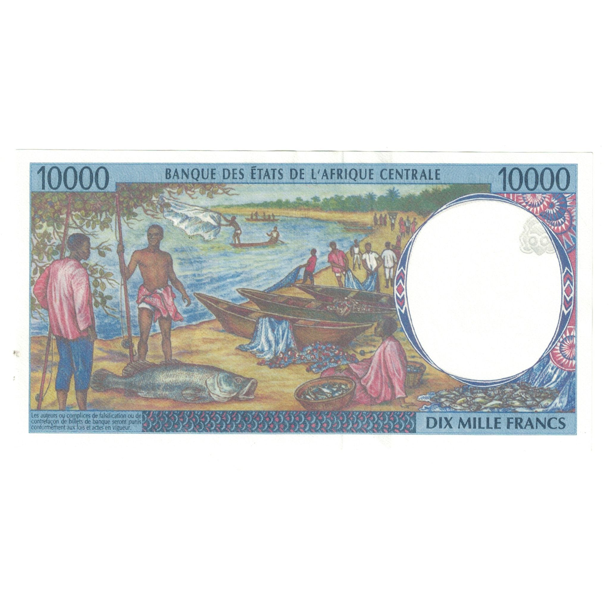 Banknote, Central African States, 10,000 Francs, 2000, KM:605Pf, UNC(65-70)