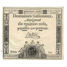 France, 15 Sols, 1793, SERIE 70, VF(20-25), KM:A69b, Lafaurie:166