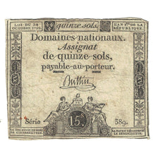 Frankrijk, 15 Sols, 1792, SERIE 38G, TB, KM:A69b, Lafaurie:166