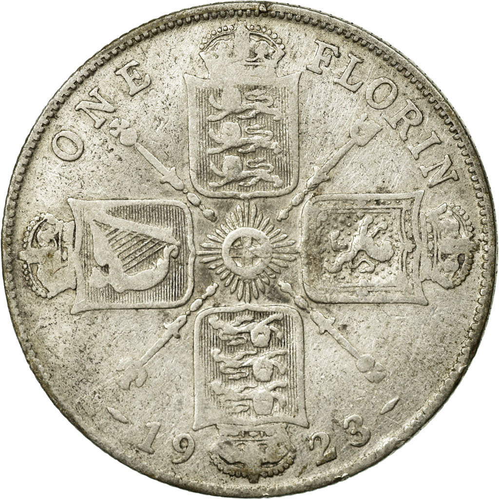Coin, Great Britain, George V, Florin, Two Shillings, 1923, VF(20-25), Silver