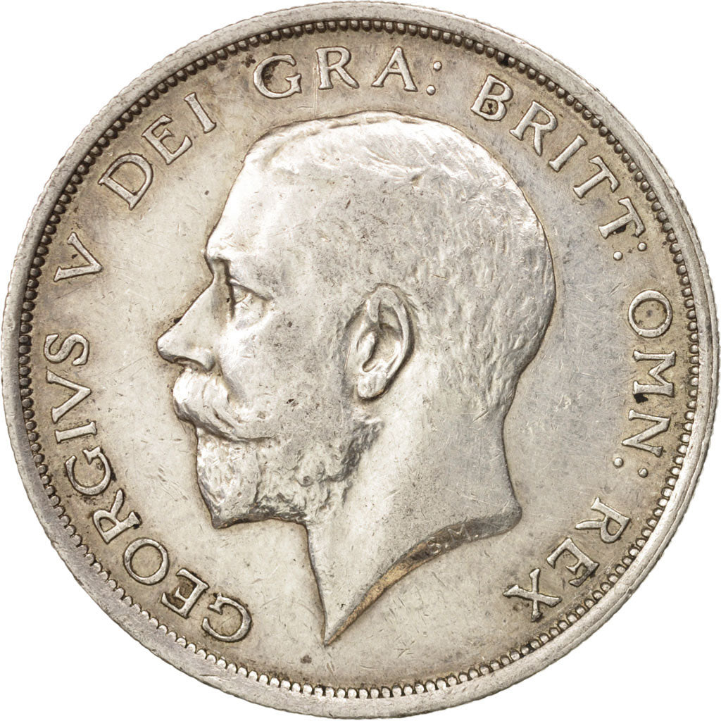 Great Britain, George V, 1/2 Crown, 1915, AU(50-53), Silver, KM:818.1