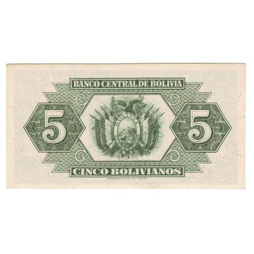 Banknote, Bolivia, 5 Bolivianos, 1928, 1928-07-20, KM:129, UNC(60-62)