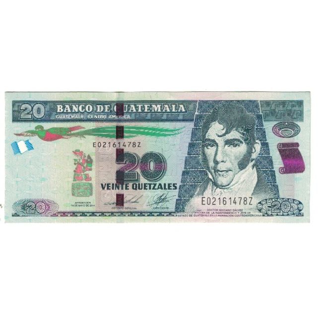 Banknote, Guatemala, 20 Quetzales, 2014, 2014-05-14, UNC(63)