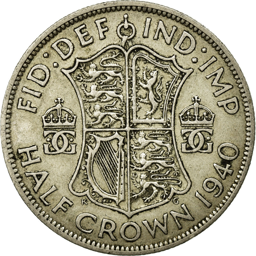Coin, Great Britain, George VI, 1/2 Crown, 1940, EF(40-45), Silver, KM:856