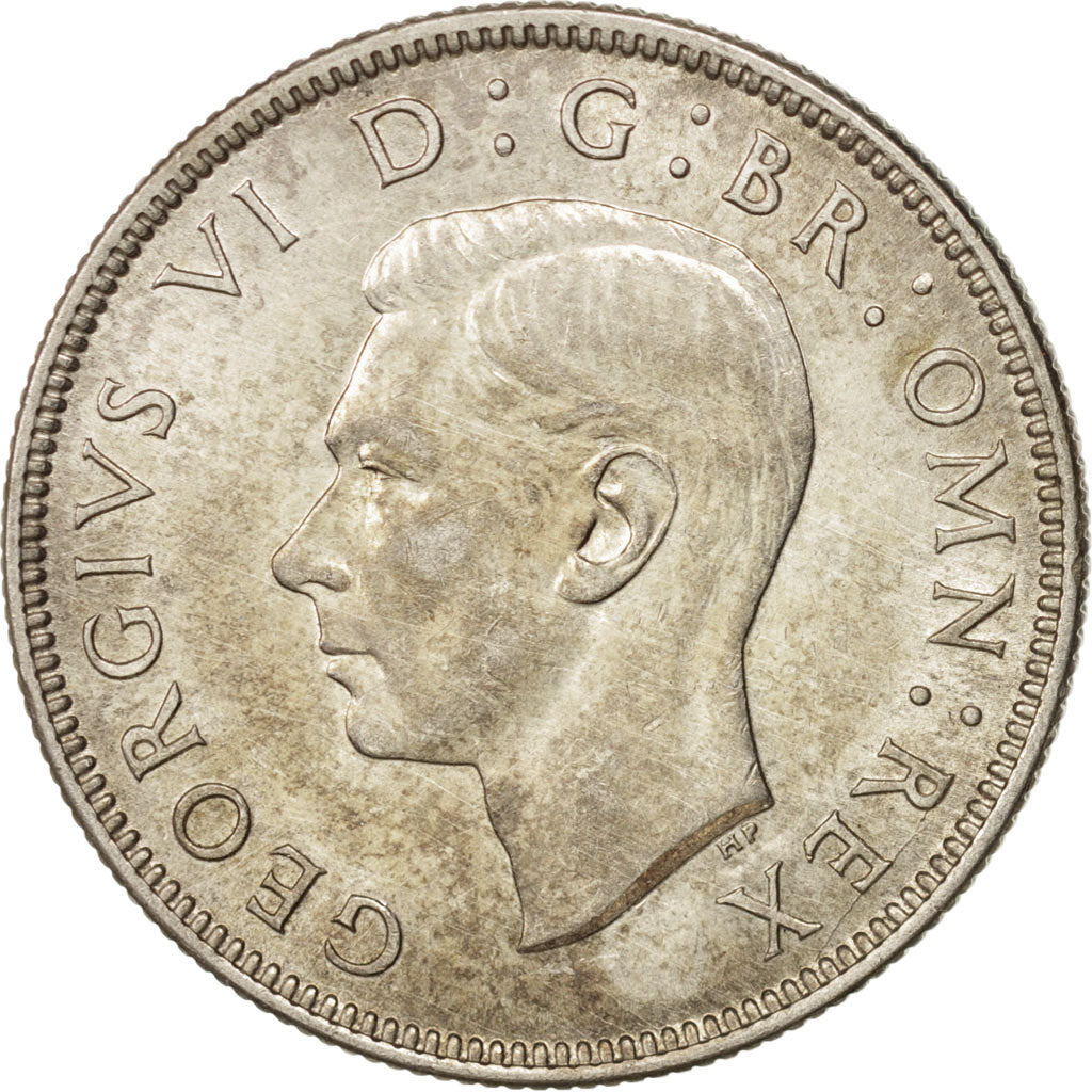 Great Britain, George VI, Florin, Two Shillings, 1944, AU(55-58), Silver, KM:855