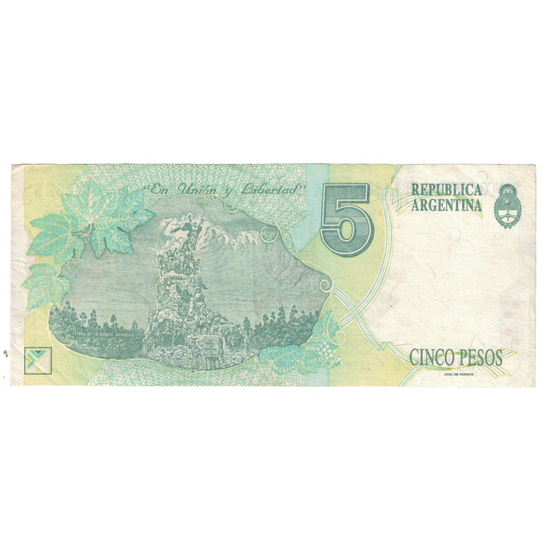 Billete, 5 Pesos, Argentina, KM:341a, MBC