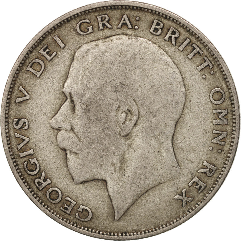 Great Britain, George V, 1/2 Crown, 1921, VF(20-25), Silver, KM:818.1a
