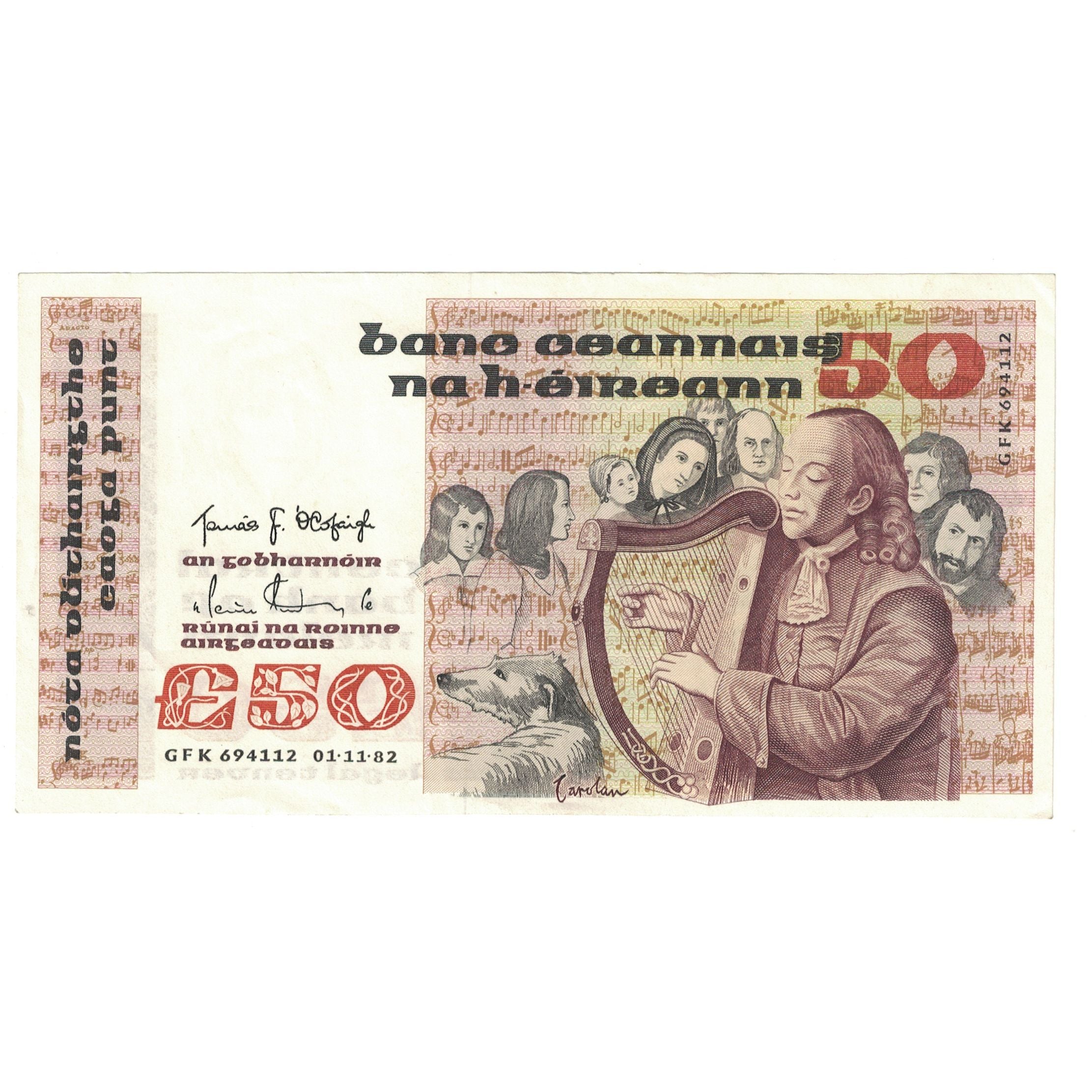 Banknote, Ireland - Republic, 50 Pounds, 1982, 1982-11-01, KM:74a, AU(55-58)