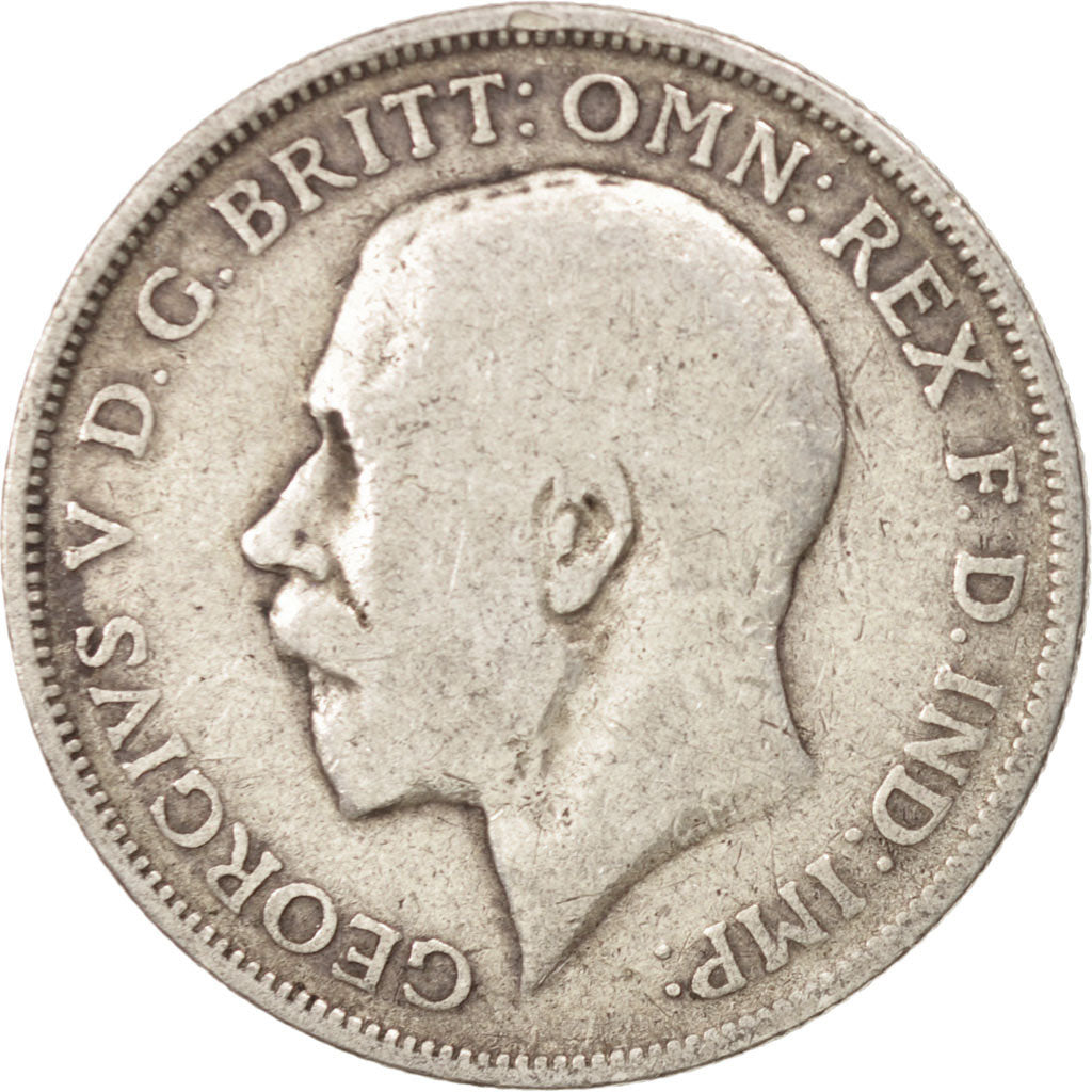 Great Britain, George V, Florin, Two Shillings, 1914, VF(20-25), Silver, KM:817