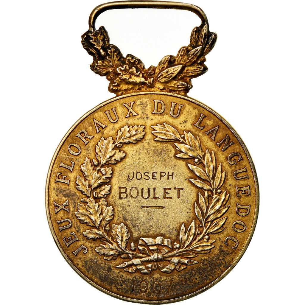 Frankrijk, Jeux Floraux du Languedoc, Medaille, 1907, Excellent Quality, Pillet