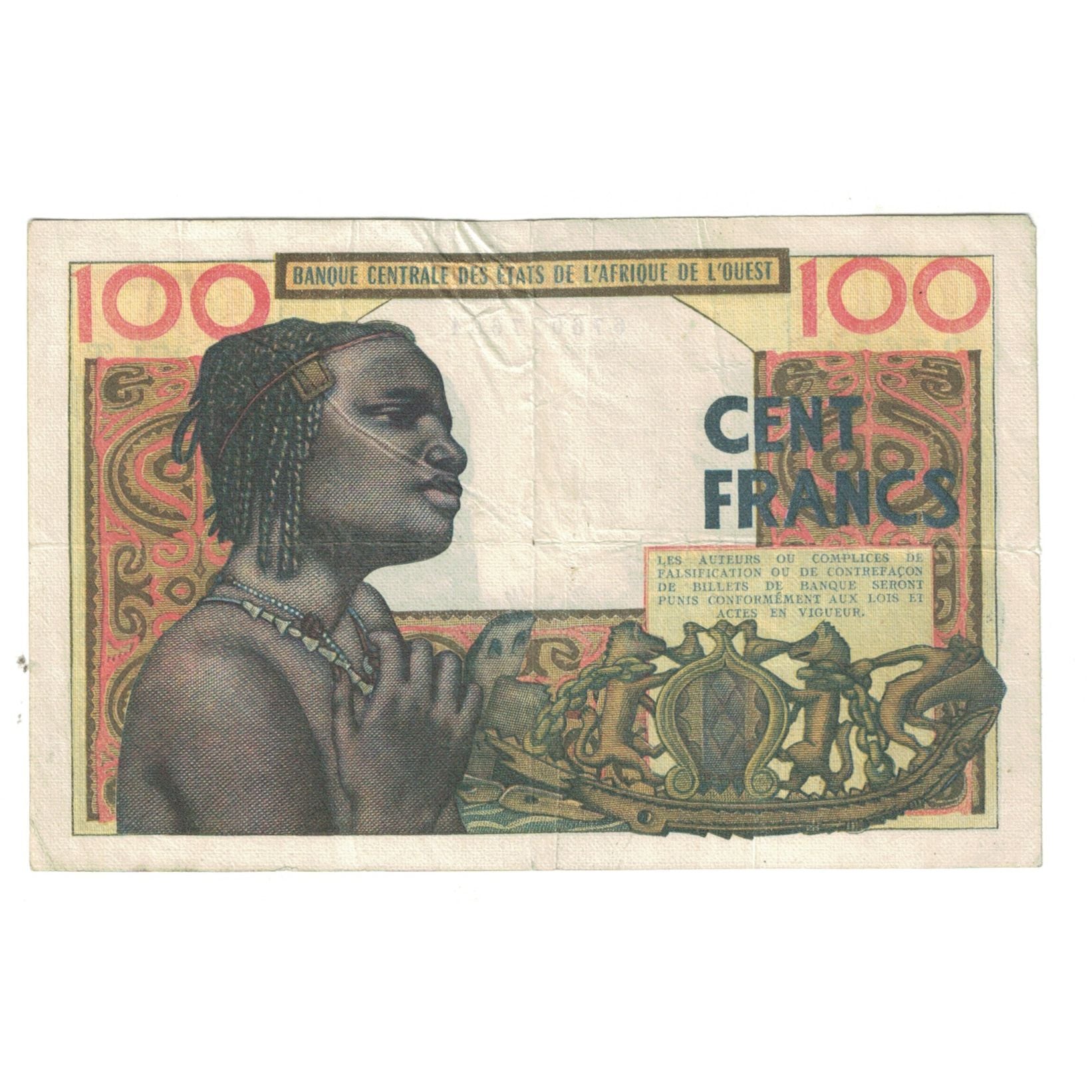 Banknote, French West Africa, 100 Francs, KM:46, VF(30-35)