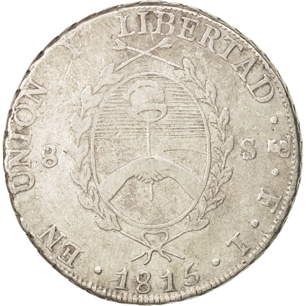 Argentina, 8 Soles, 1815, Potosi, Bolivia, EF(40-45), Silver, KM:15