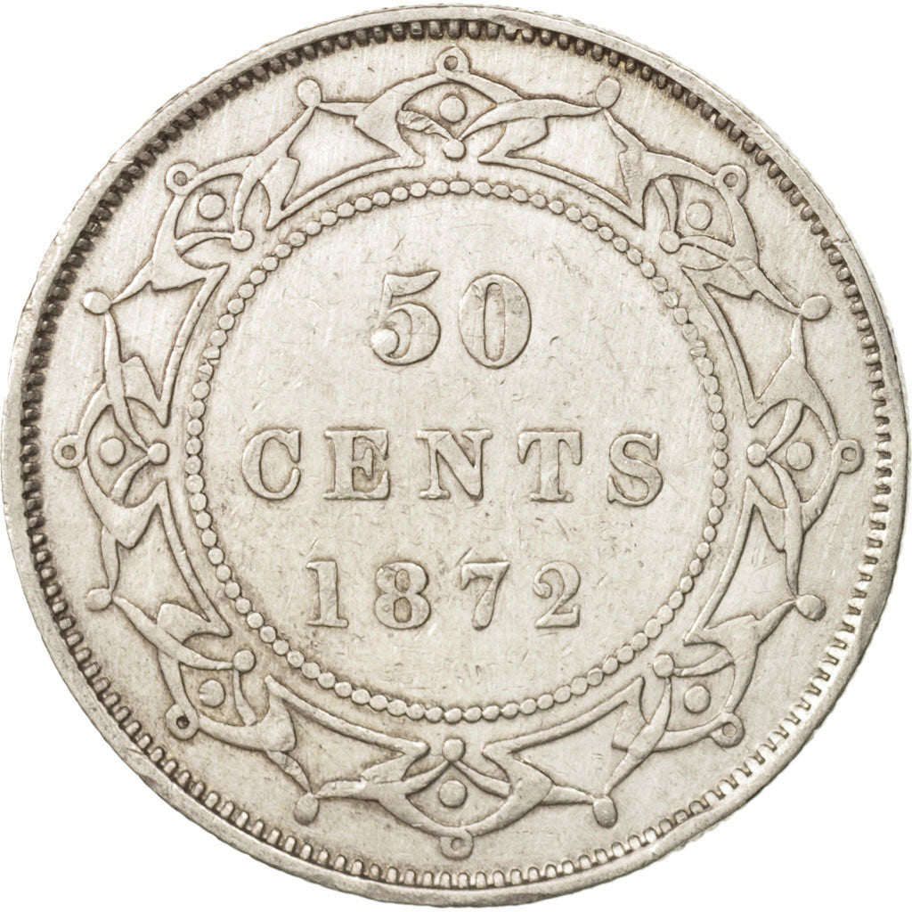 NEWFOUNDLAND, 50 Cents, 1872, Heaton, EF(40-45), Silver, KM:6