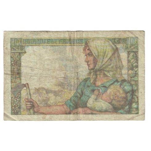 Frankrijk, 10 Francs, Mineur, 1943, T39, B, Fayette:8.8, KM:99e