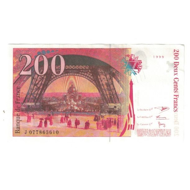 France, 200 Francs, Eiffel, 1999, J077865610, UNC(63), Fayette:75.05, KM:159c