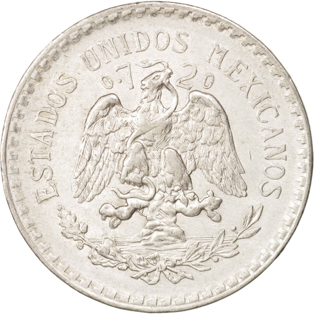 Mexico, Peso, 1922, Mexico City, AU(55-58), Silver, KM:455
