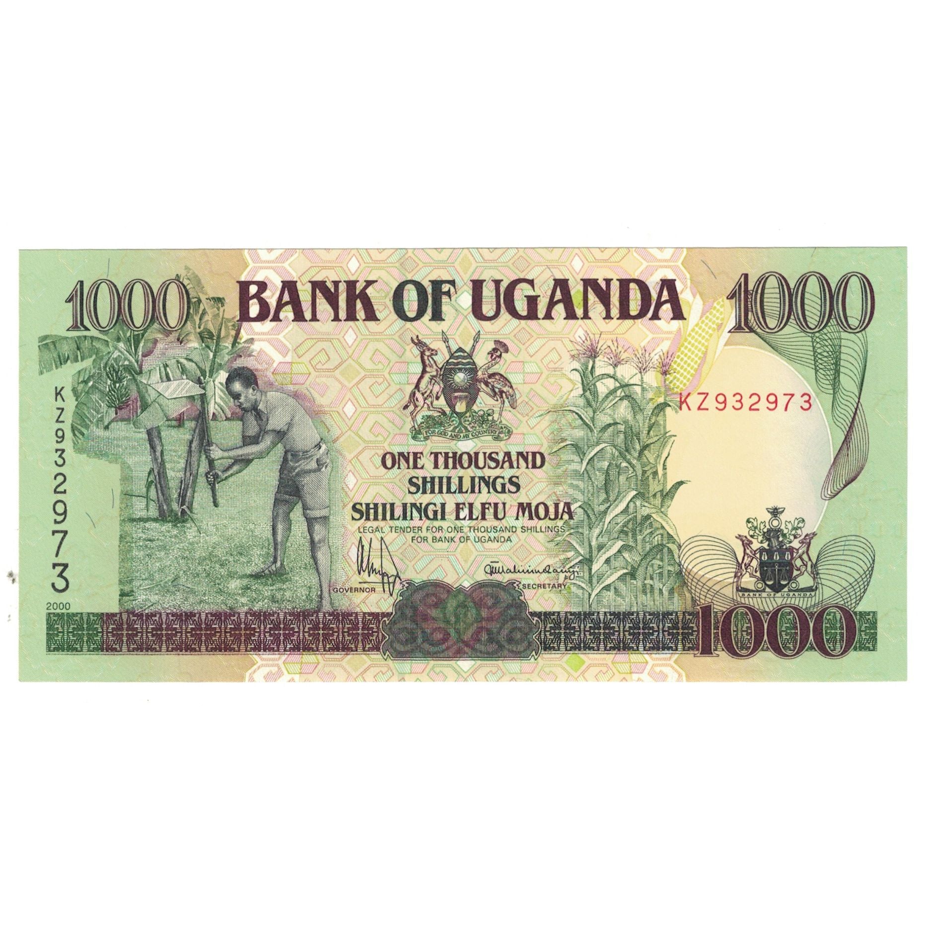 Geldschein, Uganda, 1000 Shillings, 2000, KM:43a, UNZ