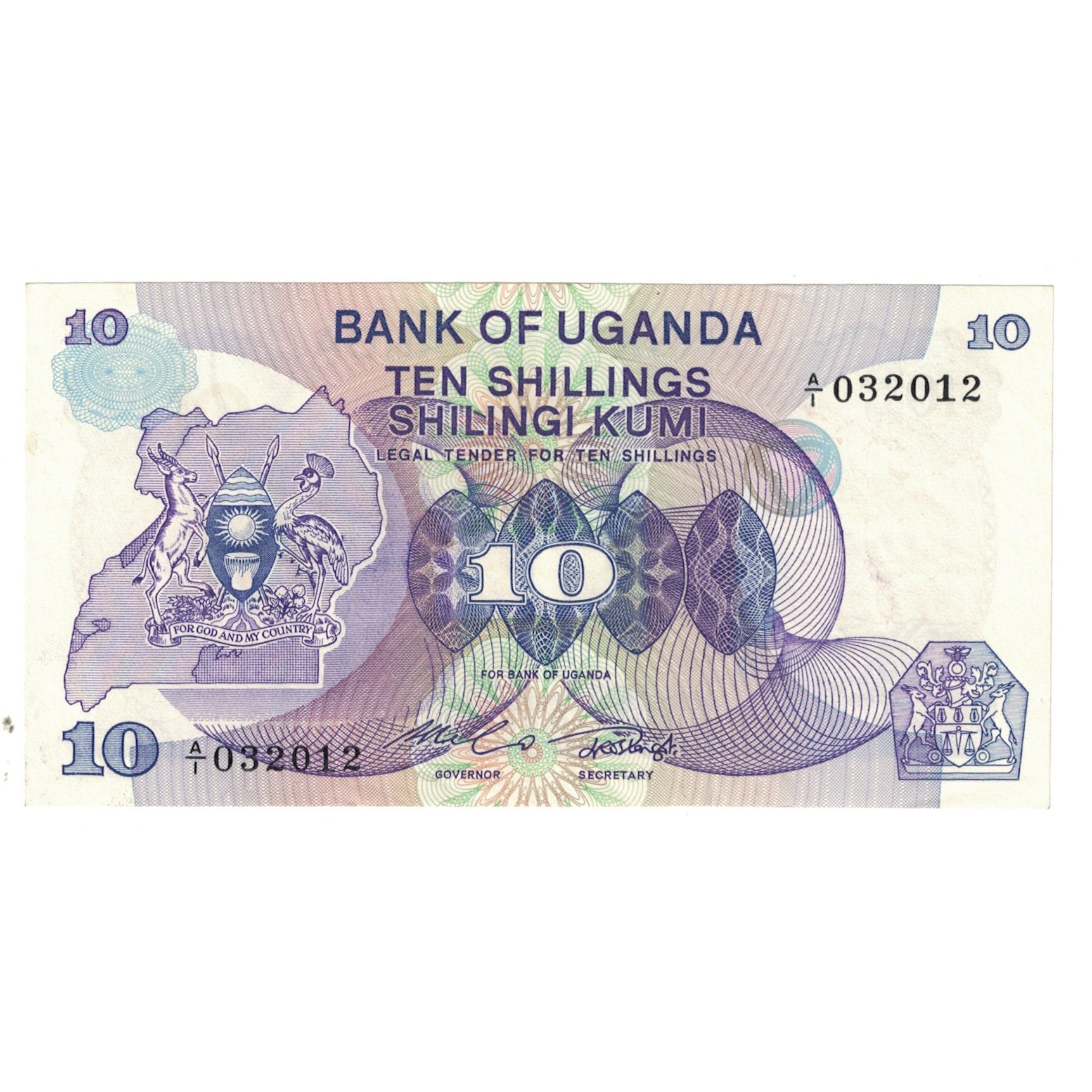 Geldschein, Uganda, 10 Shillings, KM:16, UNZ-