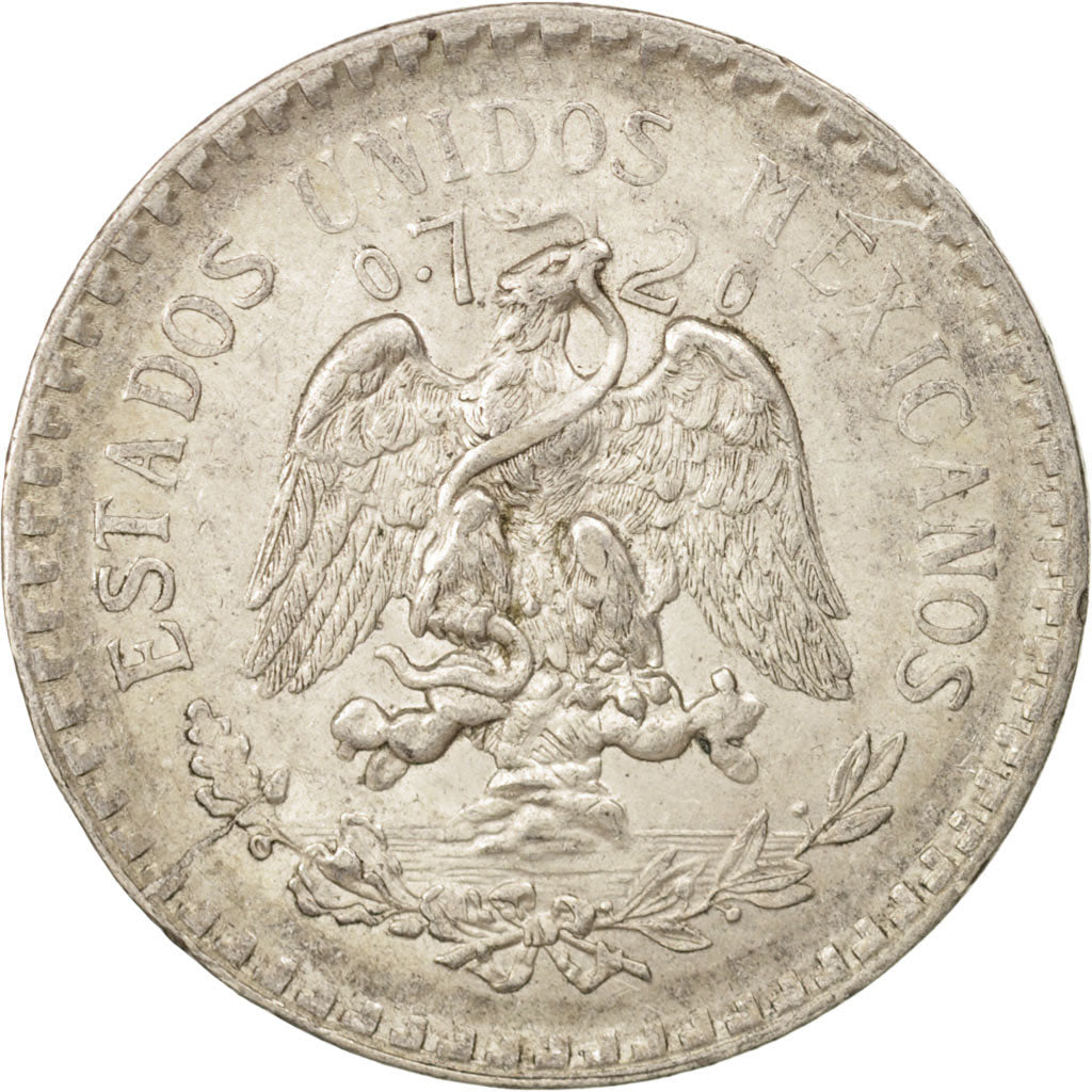 Mexico, Peso, 1925, Mexico City, AU(55-58), Silver, KM:455