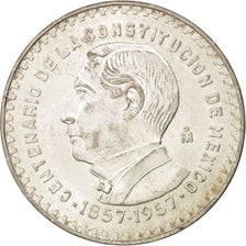 Mexico, Peso, 1957, Mexico City, AU(55-58), Silver, KM:458