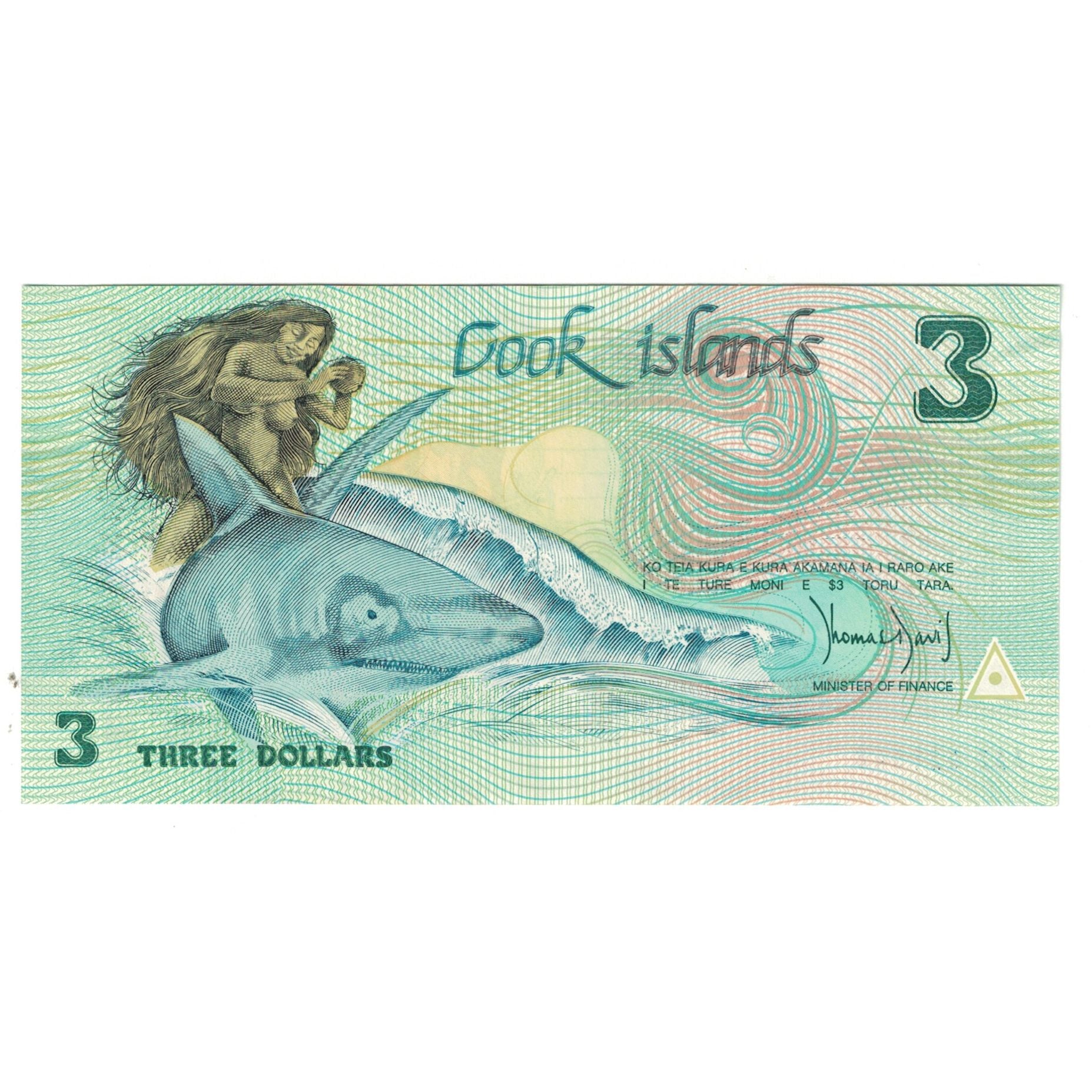 Banconote, Isole Cook, 3 Dollars, KM:3a, FDS
