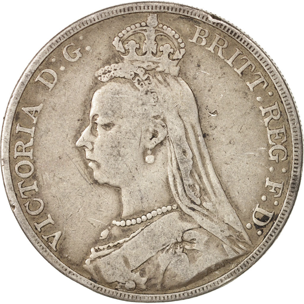 Great Britain, Victoria, Crown, 1889, VF(30-35), Silver, KM:765