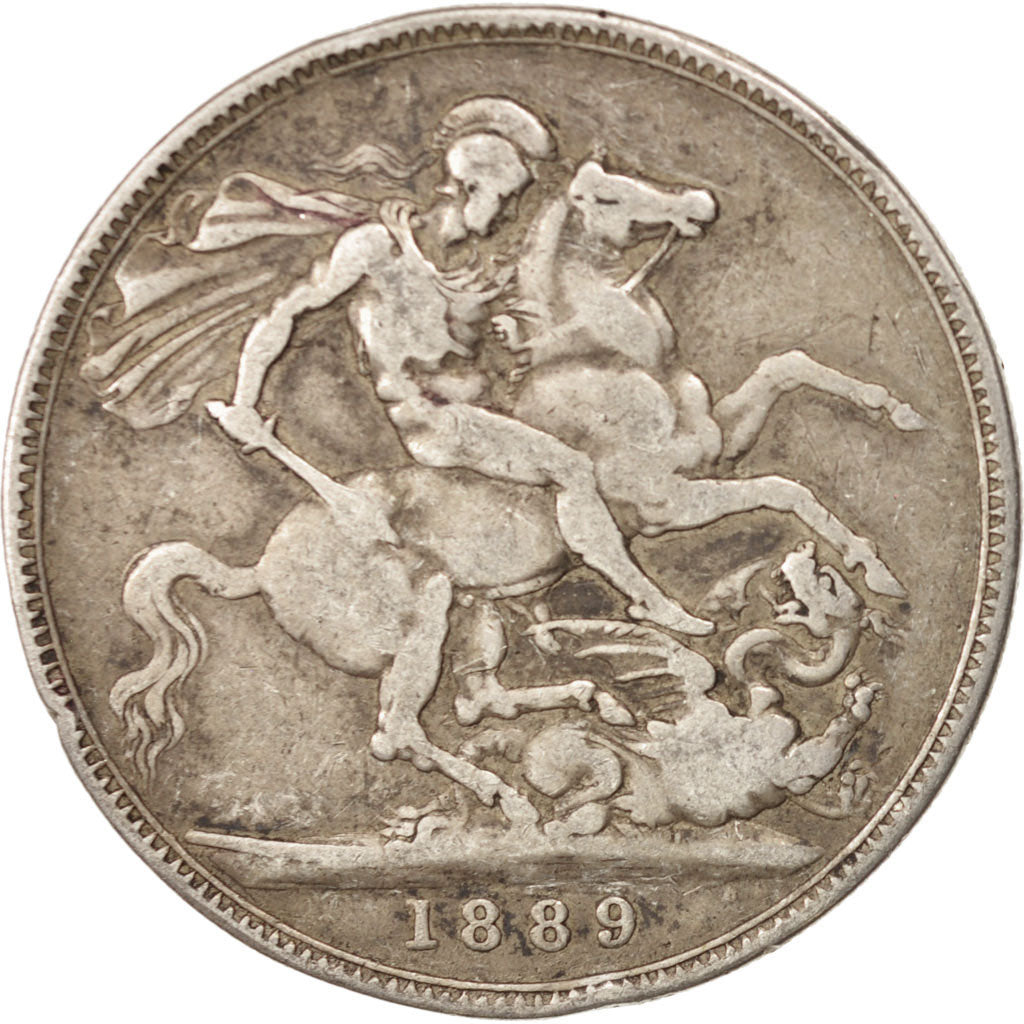 Great Britain, Victoria, Crown, 1889, VF(30-35), Silver, KM:765