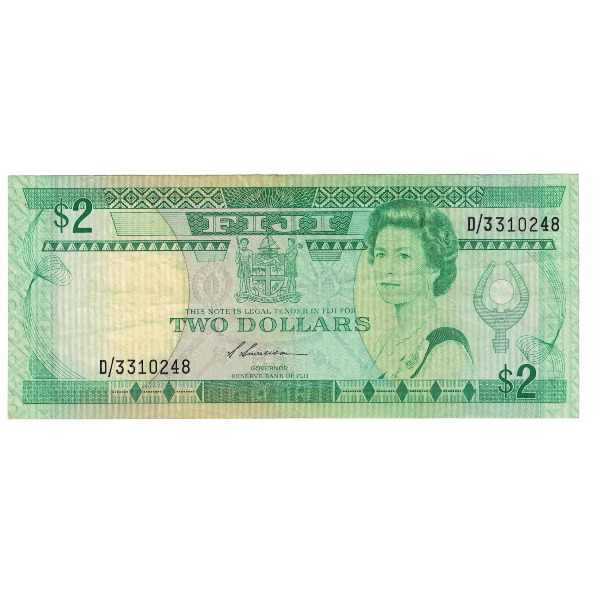 Banknote, Fiji, 2 Dollars, KM:90a, UNC(65-70)