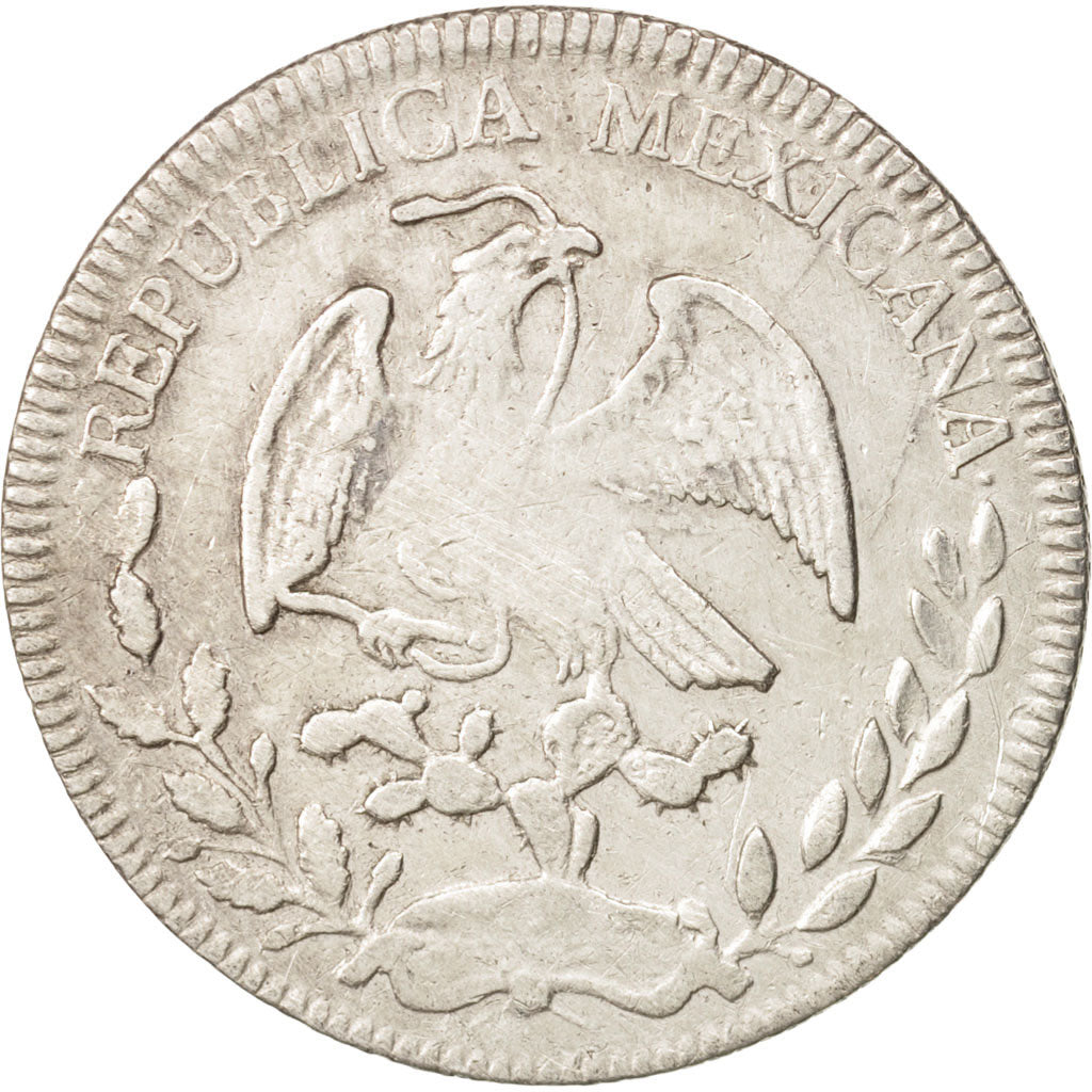 Mexico, 4 Réales, 1855, Zacatecas, EF(40-45), Silver, KM:375.9