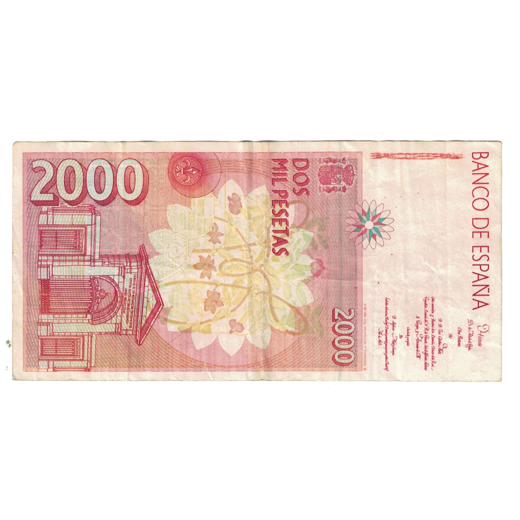 Billete, 2000 Pesetas, España, KM:164, BC+