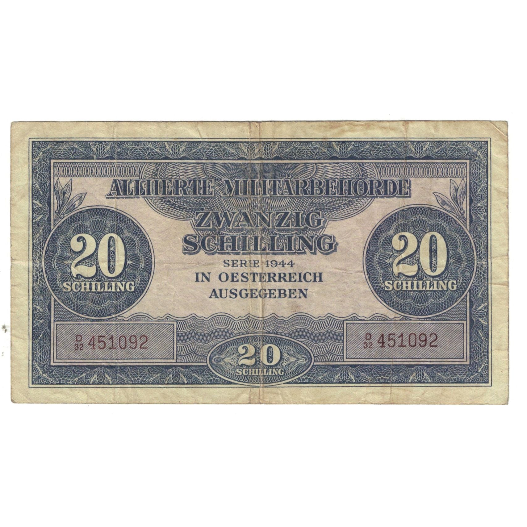 Banknote, Austria, 20 Schilling, 1944, KM:107, VF(20-25)