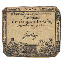 France, 50 Sols, 1792, SERIE 526, VF(20-25), KM:A70a