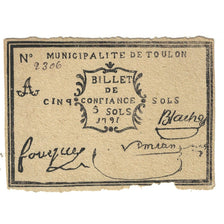 France, 5 Sous, 2306, MUNICIPALITÉ DE TOULON, EF(40-45)