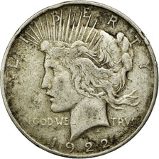 Coin, United States, Peace Dollar, Dollar, 1922, U.S. Mint, Philadelphia