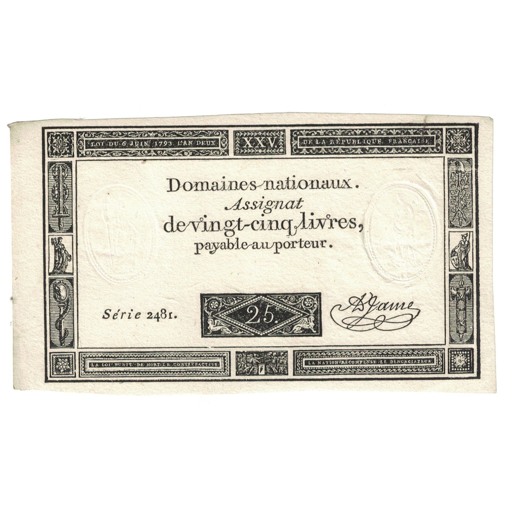 Frankrijk, 25 Livres, 1793, 2841, SUP, KM:A71