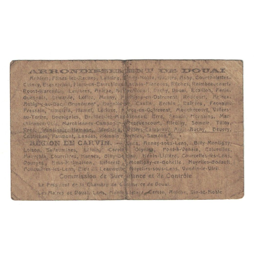 France, Douai, 25 Centimes, 1916, F(12-15), Pirot:59-754