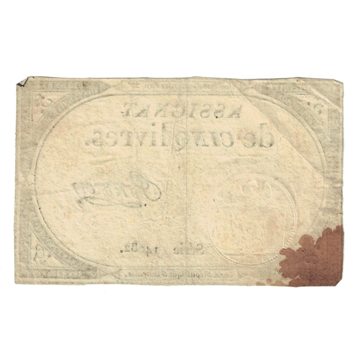 Frankrijk, 5 Livres, 1793, SERIE 14082, TB, KM:A76, Lafaurie:171