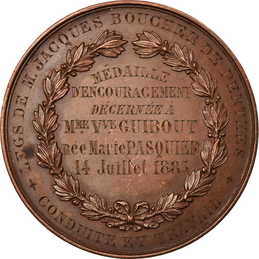 France, Médaille, Encouragement, Legs de M.Jacques Boucher de Perthes