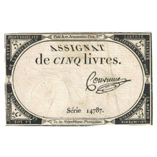 Francja, 5 Livres, 1793, Serie 14787, VF(20-25), KM:A76, Lafaurie:171