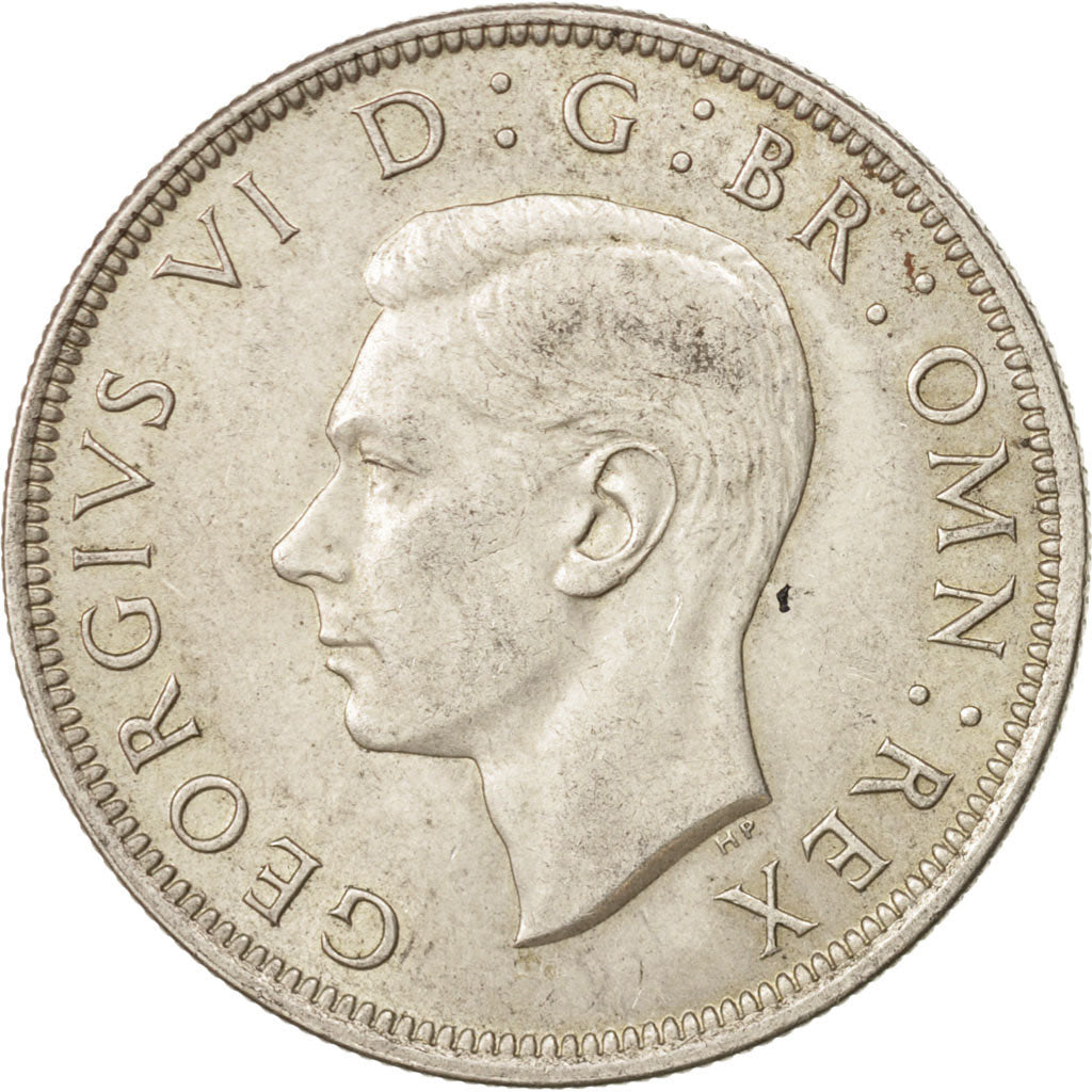 Great Britain, George VI, 1/2 Crown, 1945, AU(55-58), Silver, KM:856